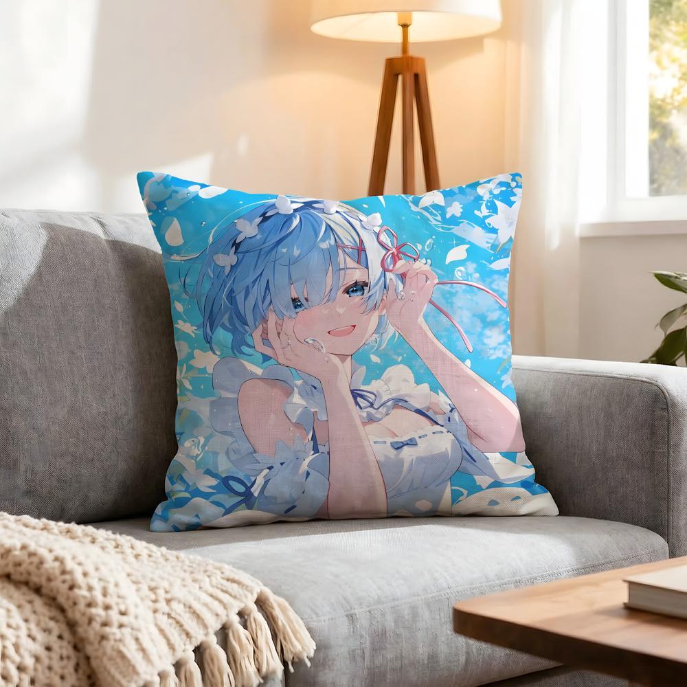 Re:Life In A Different World From Zero Cushion Cover 1Pcs Decorative Covers Soft Cushion Case For Sofa Couch Decor 40X40 45X45