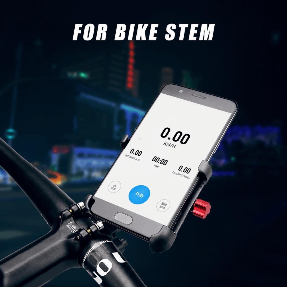 360° Rotation Bike Phone Mount Aluminum Alloy Bike Phone Holder Bike Stem Phone Mount MTB Bike