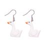 3D Resin Swan Earrings: Cute and Fun Animal Ear Hooks for Women