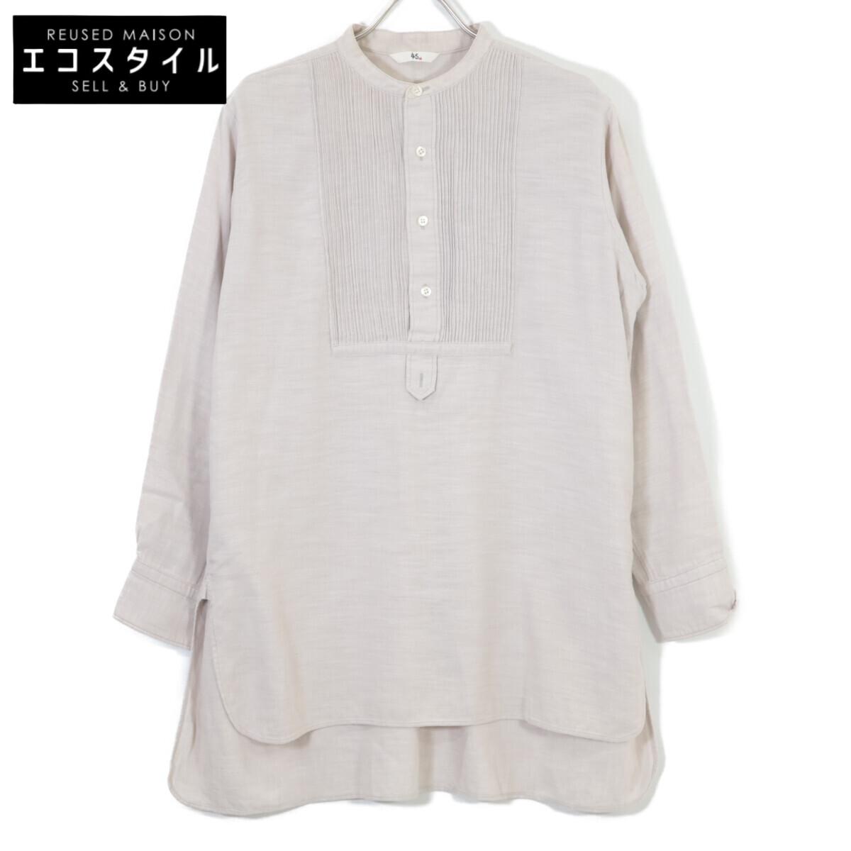 

45R 5093050 Beige Cotton Pin-Tuck Pullover Shirt tops O beigeUsed