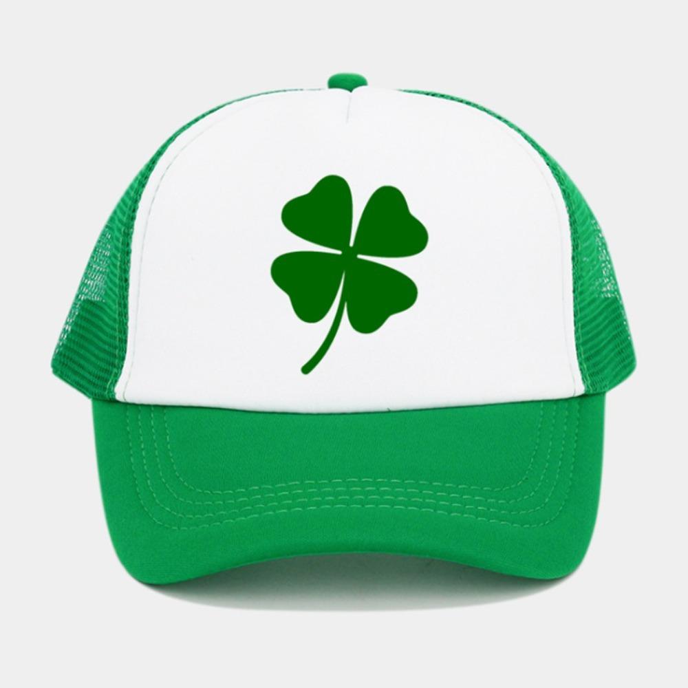 Green Velvet Clover Shamrock Hat Breathable Sun Hat Casual Peaked Cap  St. Patricks Day