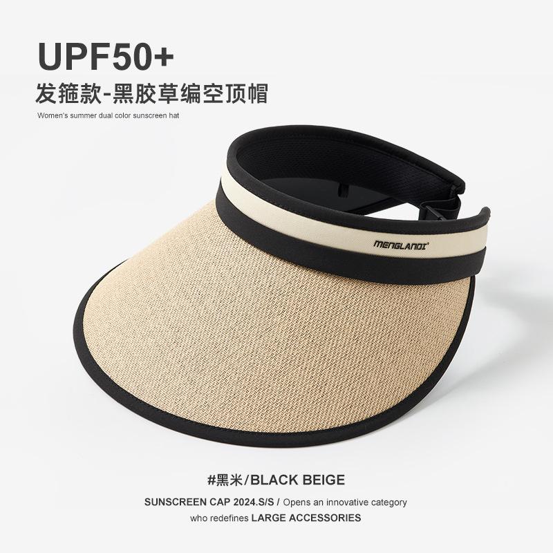 Summer Big Brim Sun Protection Hat Women's Anti-purple Line Empty Top Sun Hat Cycling Face Cover Sun Hat