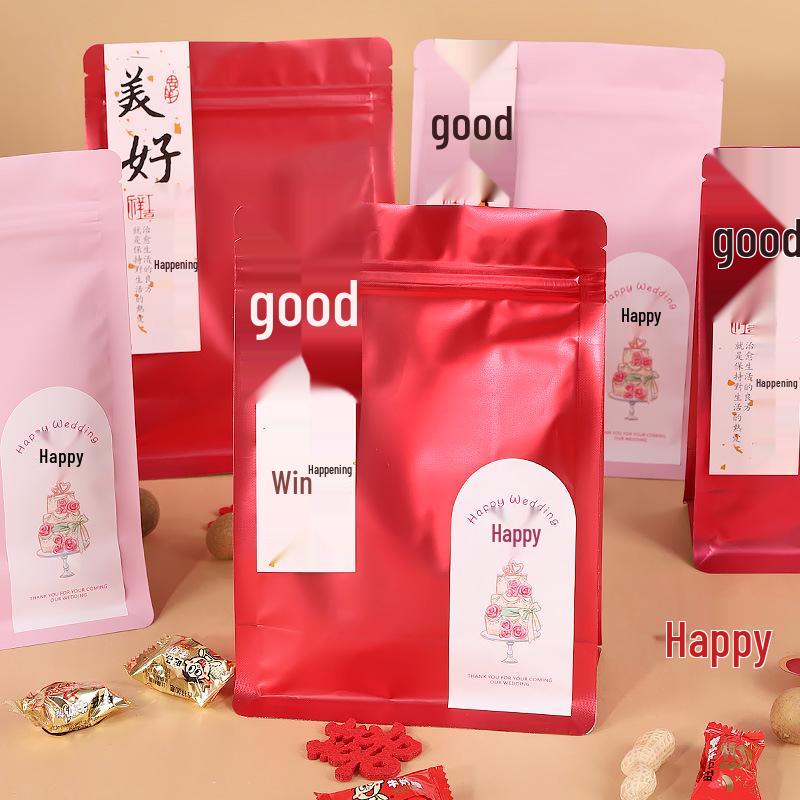 Self-Sealing Candy Bags for Weddings & Engagements with Matching Stickers & Cardstock