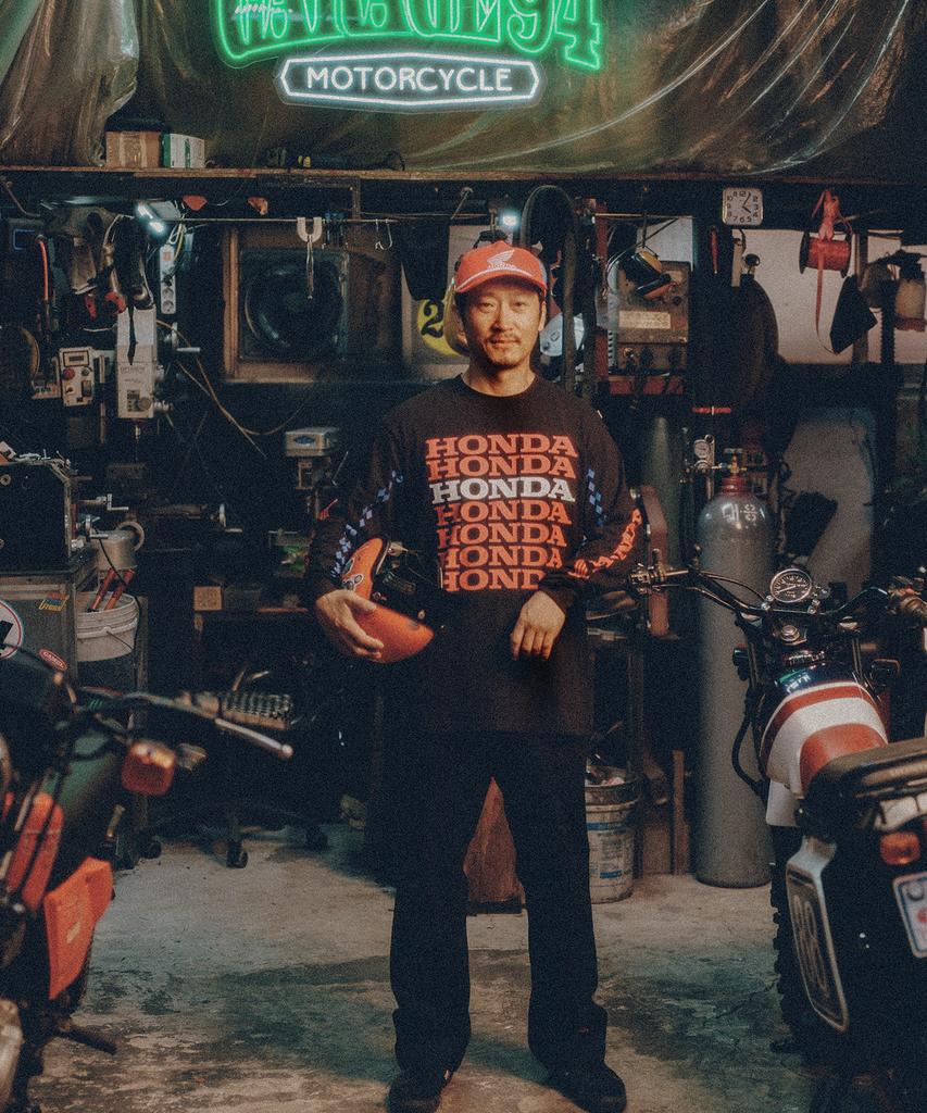PHYPS MOTORCYCLE Honda Vtg Trucker Cap_Red