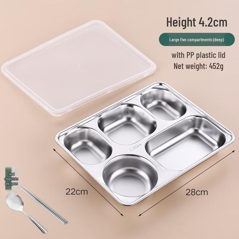 304 Stainless Steel Divided Meal Tray
