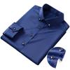 Camicie da uomo in seta a maniche lunghe con bottoni a diamante elasticizzate nuove setose business formali sociali senza stiro antirughe morbide abbigliamento moda