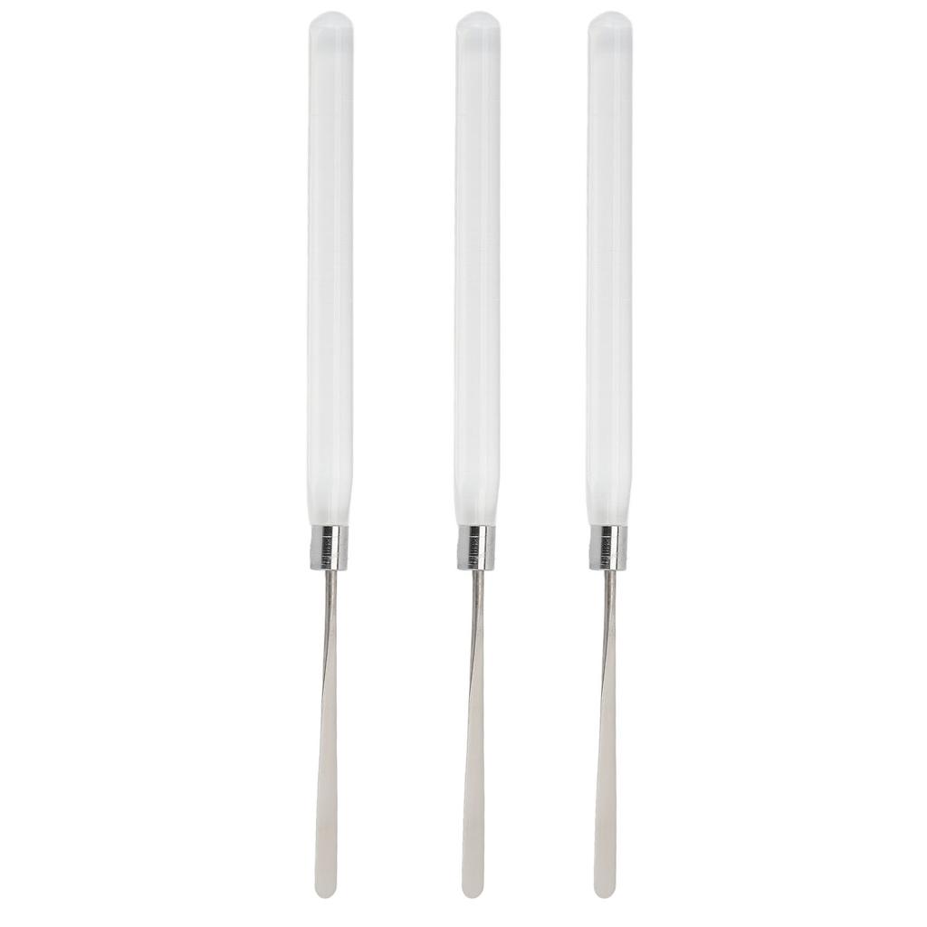 3pcs Makeup  Spatula Color Blending Stainless Steel Transparent Handle Nail Gel Spatula St