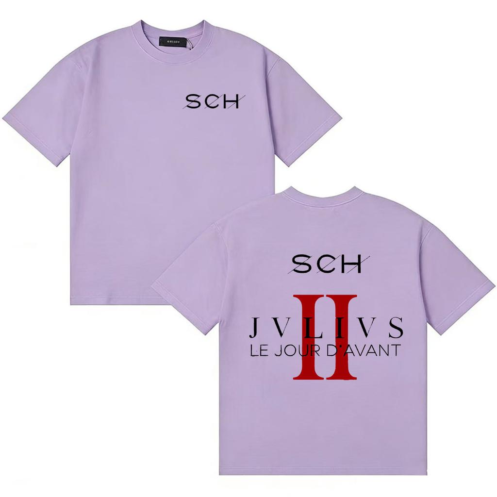 Rapper SCH Album JVLIVS Graphic Harajuku Casual Oversized Retro TShirt for Unisexs Women Y2K Cozy Cotton Summer Streetwear Tshrit
