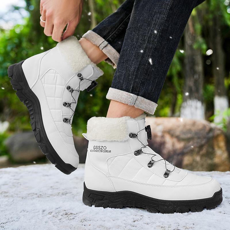 New Fall/Winter Men's Snow Boots Outdoor Anti-Slip Wear-Resistant Inner Fleece Lining for Extra Thickness Warmth High-Top Design
