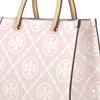Tory Burch T Monogram Logo Print Leather Tote Bag Women Tote Pink 165887-650