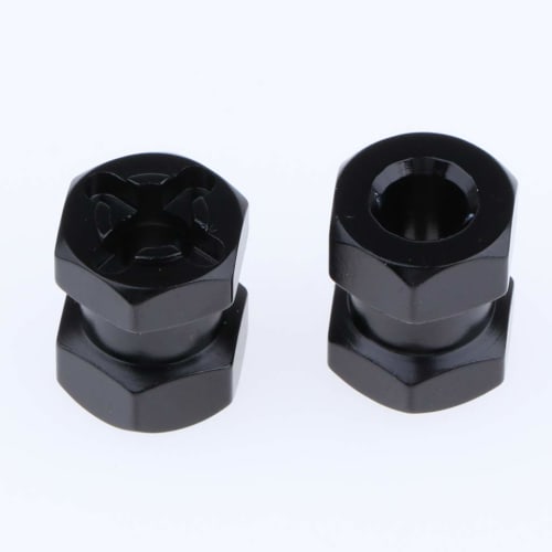 P Prettyia 12mm Hex Hub Extension Adapter Combiner for RC Crawlers, Black, 15mm Length