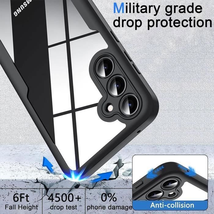 Case - BOOLING - for Samsung Galaxy S25 - Black - 360 Degree Protection - Anti-Scratch - Rigid