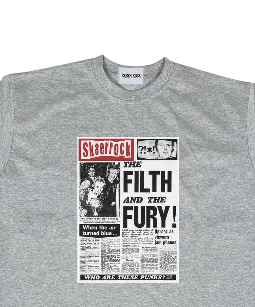 SK8ER ROCK Ink Riot T-Shirt ((Melange Gray))