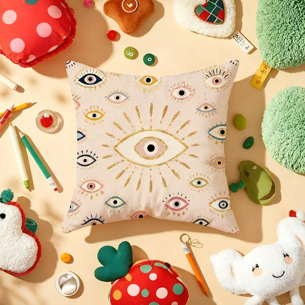 Mystic Eyes Cushion Cover Soft Short Plush DoubleSided Printing Home Decor Machine Washable Pillow Case Gift