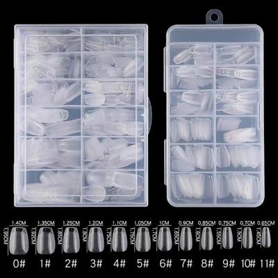 120/240/504/600Pcs False Nail Tips Soft Gel Fingertip Semi-Matte Square Almond French Coffin Full Cover Nails Extension