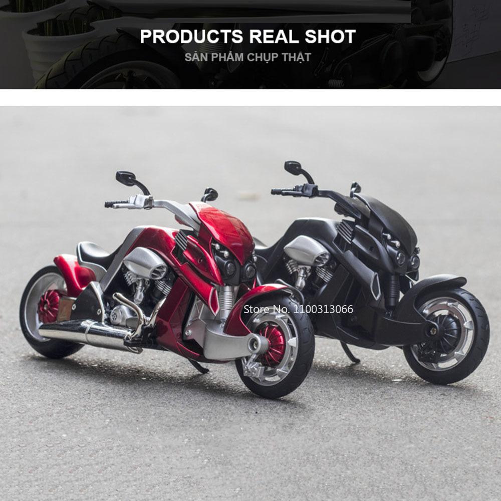 1/12 V-REX Motorcycle Car Model Toy Alloy Diecast High Simulation with Light Sound Motorbike Vehicle for Adult Collection Gifts