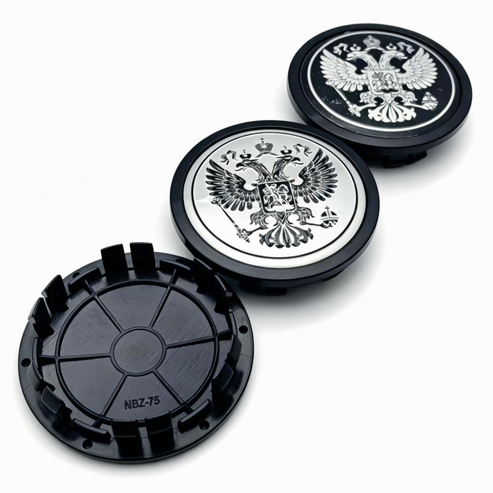 4pcs Russian Coat of Arms Logo Badge Car Wheel Center Caps 75MM Clips 65MM Wheels Hub Cap Rim Hubcaps Dust Cover Car Accessories