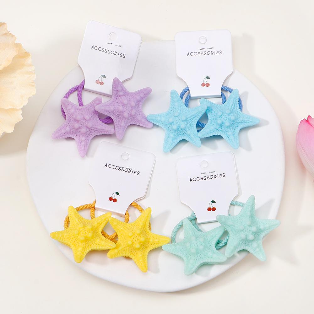 4Pcs New Pentagram Rubber Band Hair Ring Hair Clips for Kids Fashion Headdress No Harm to Hair Baby Hair Accessories Gift