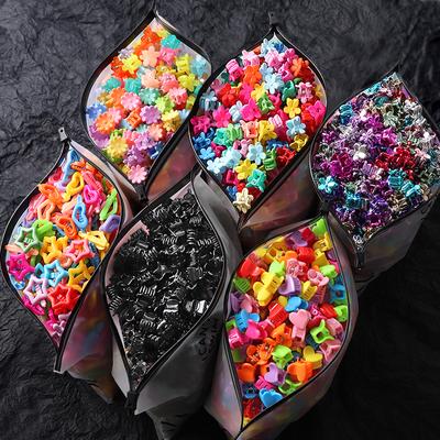 100 Stück Packung Großhandel Frosted Candy Farbe Kleine Ornament Clips Haar Klaue Clips Für Frauen Haar Zubehör Mini Haarnadeln