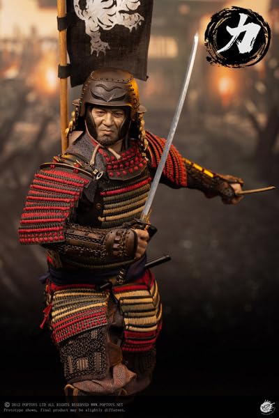 POPTOYS 1/6 Scale Figure: Ashigaru Trio, Part 1: Rikiashigaru EX044 Ashigaru, Iron Rust Saika Hachikabuto, Samurai