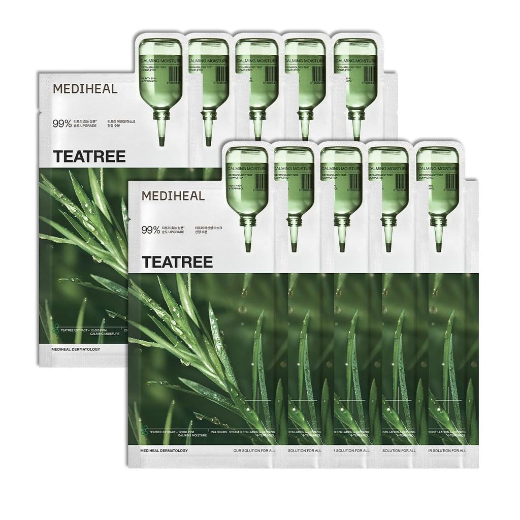 Mediheal Essential Mask Pack 10 Sheets Select One from 7 Types (MADECASSOSIDE, TEATREE, COLLAGEN, HYALURONATE, VITAMIN C, CERAMIDE, PDRN)