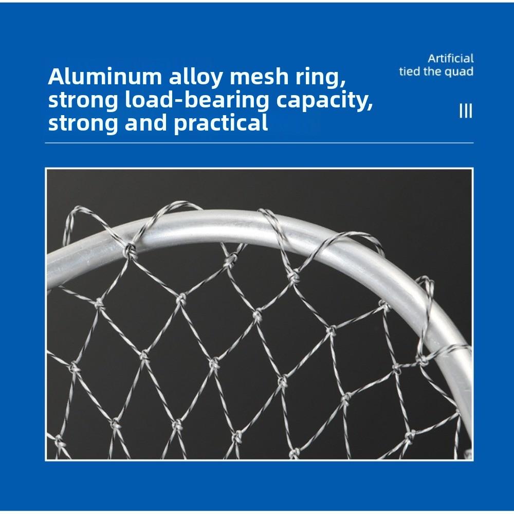 Mesh Fabric Fishing Net Mesh Alloy Material Anti-hook Fishing Catching Basket 30cm Square Large Capacity