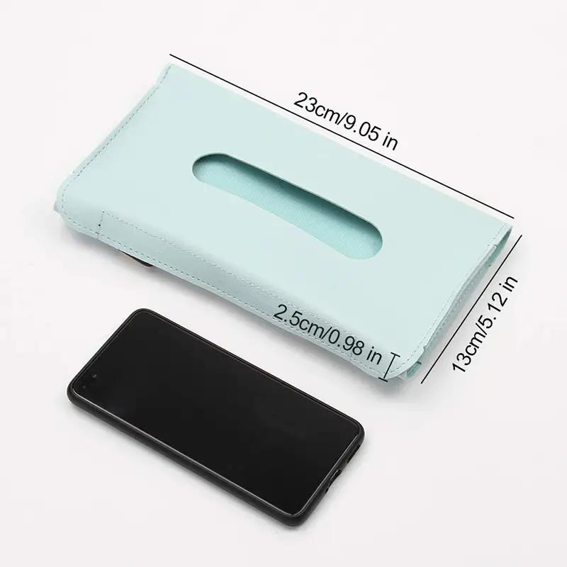 Car Tissue Box PU Leather Car Sun Visor Hanging Tissue Box Holder Auto Interior Storage Organizer Napkin Holder Accessories New