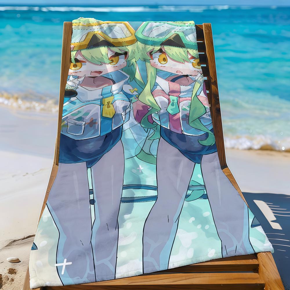 Game Tachibana Twins B-Blue A-Archive Towel Sports Quick Dry Travel Camping Gear Sandproof Soft Light Large Beach Towel