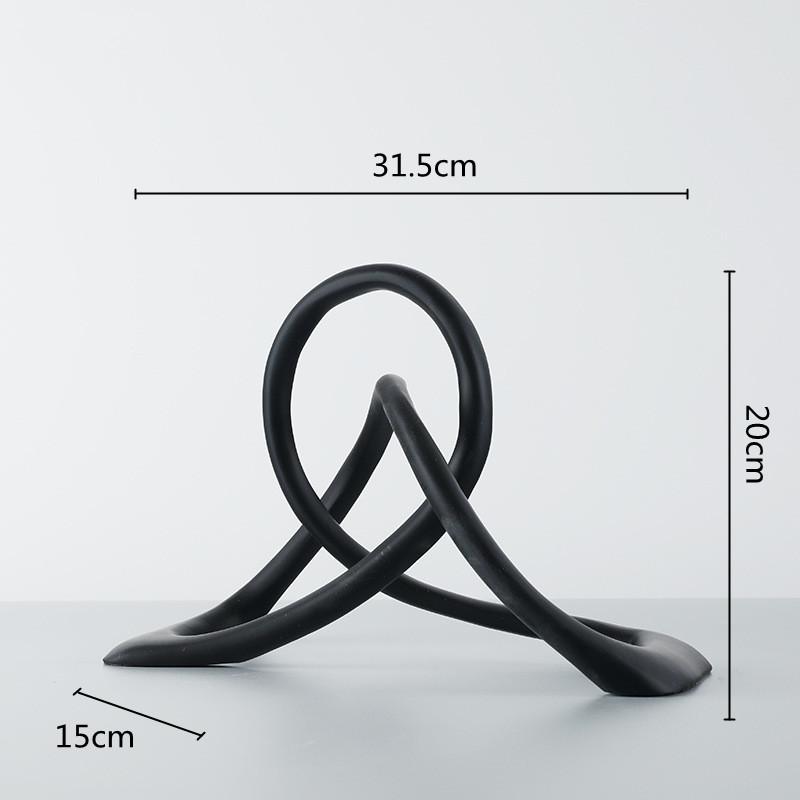 Resin Geometry Twist Knot Decorative Ornaments Black Twist Winding Sculpture Decorative Figurines Home Decoration Accessories