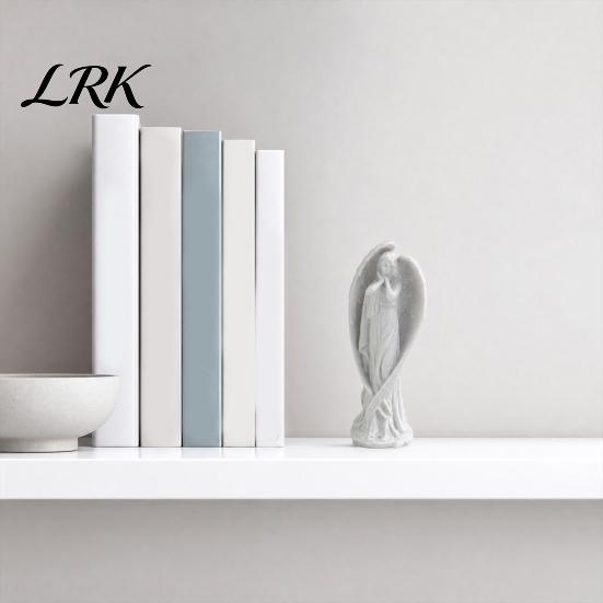 Integrated Printing Angel Art Statue, 3D Printed Winged Figurine, Guardian Home Office Decor Tabletop Sculpture for Desk Shelf Matte White