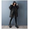 DIMANAF 2025 Plus Size Autumn Winter Plus Size Women Coat Long Sleeve Jackets Casual Loose Outerwear Black Zipper