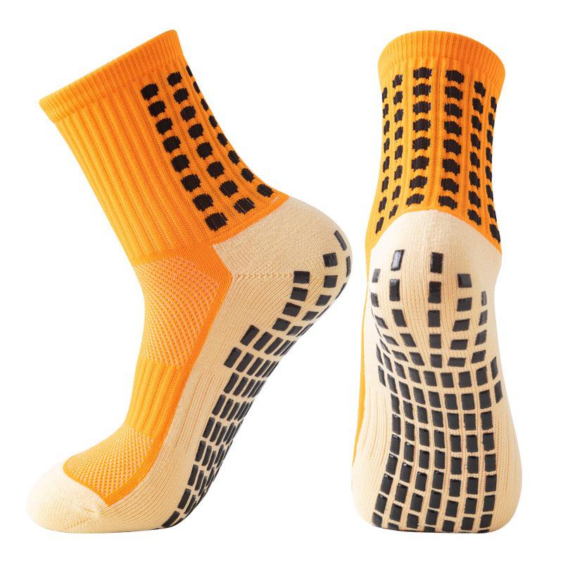 Unisex Anti-Slip Breathable Mid-Calf Football Socks with Moisture-Wicking Terry Sport Bottom