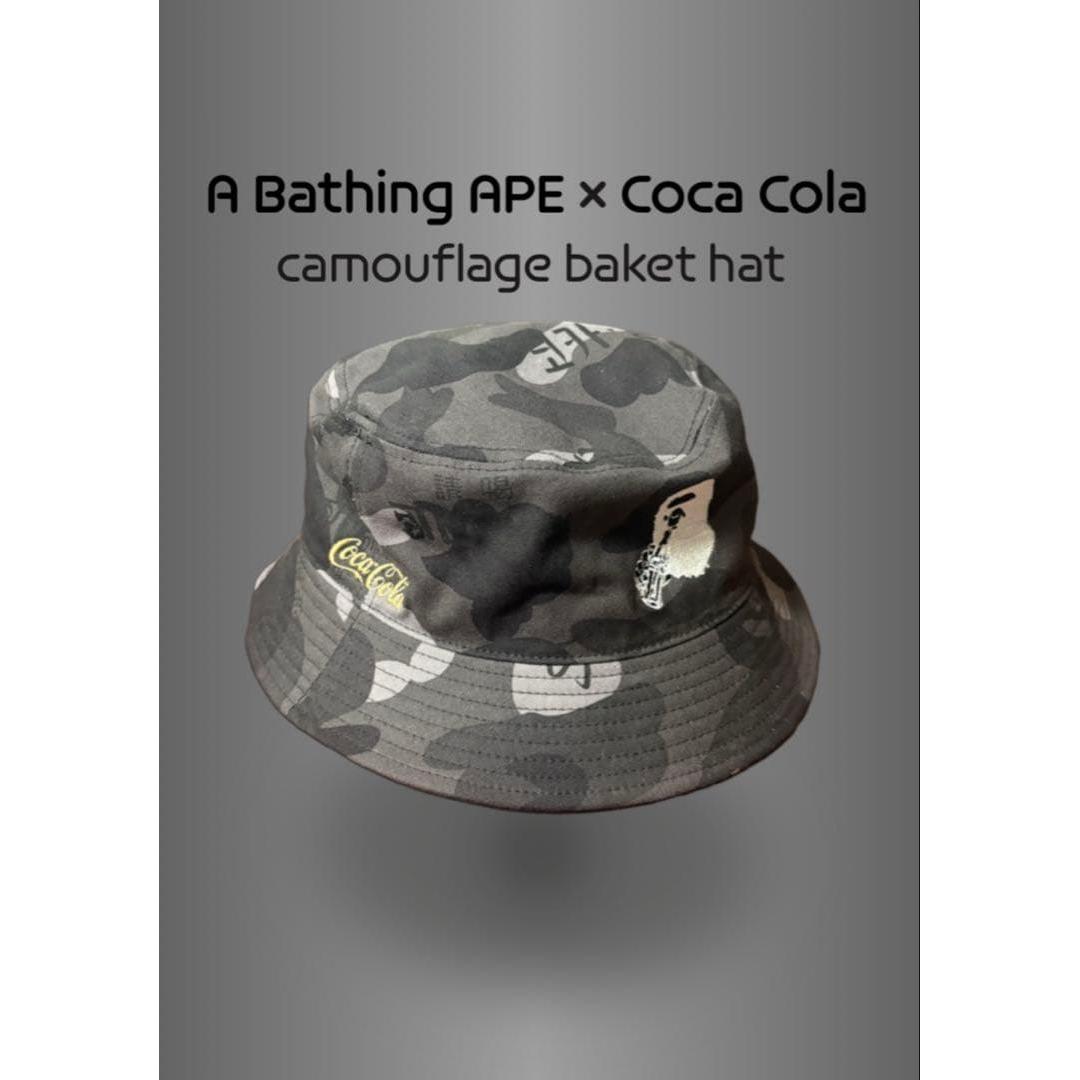 Used A Bathing APE x Coca Cola camouflage bucket hat