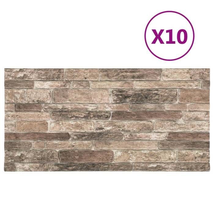 VidaXL 3D Wall Panels with Multicolor Brick Design 10 Pcs EPS