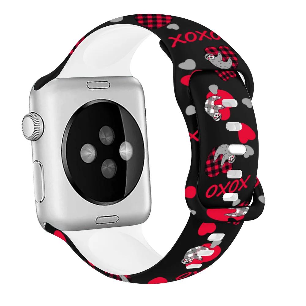 Valentine Day Silicone Strap for Apple Watch Band 49mm 45mm 44mm 42mm 46mm 41mm 40mm Gift Bracelet iWatch Ultra 10 9 8 7 6 5 SE