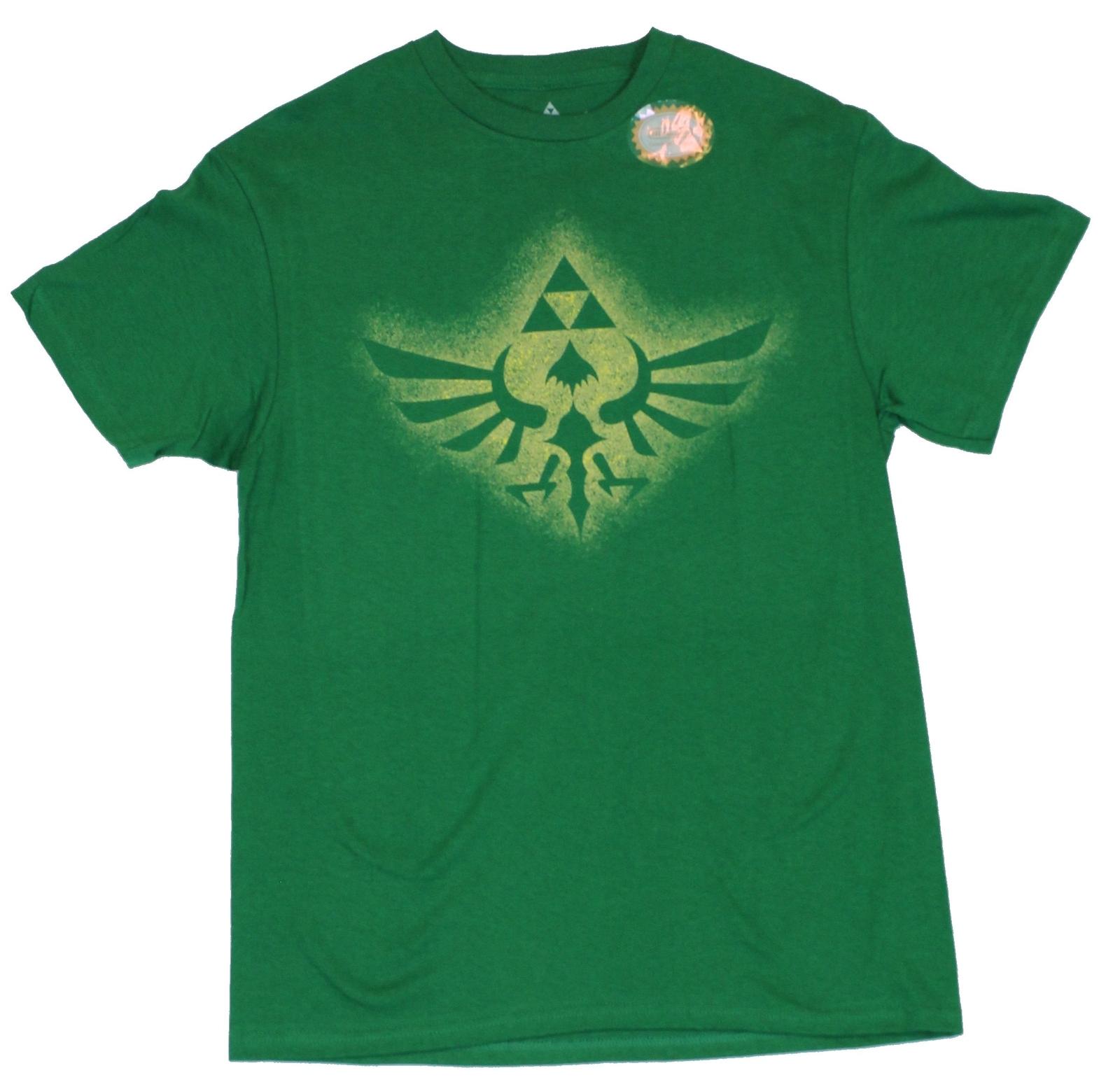 Legend of Zelda Mens T-Shirt - Stenceil Sprayed Tri-Force Logo Image L