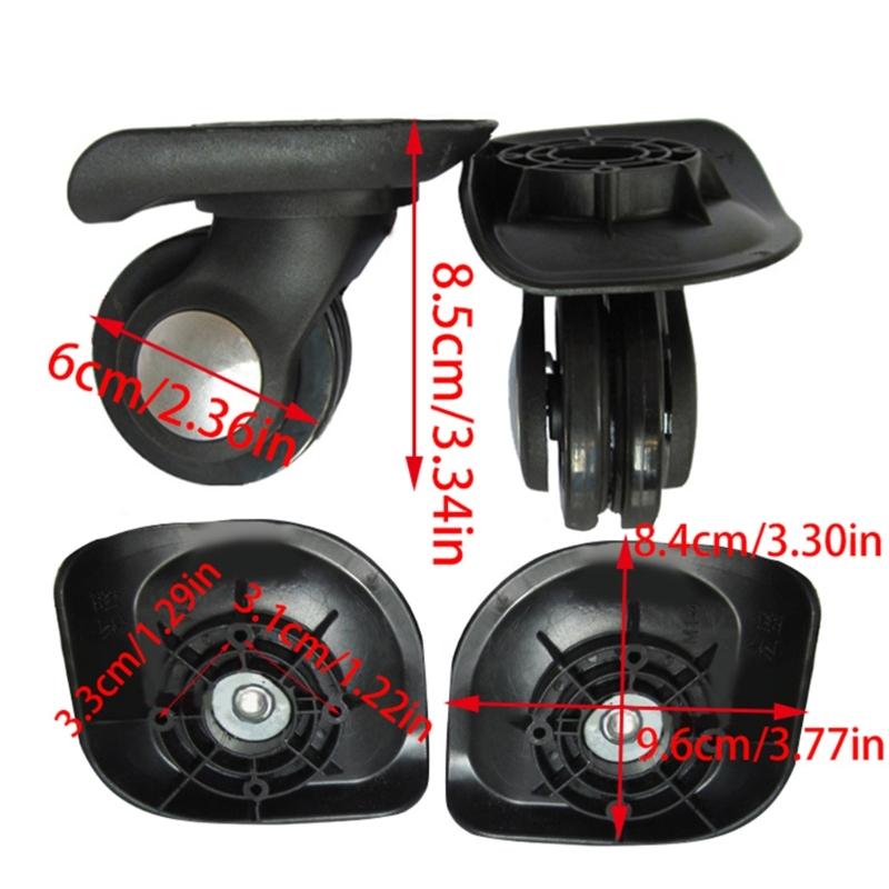 1 Paar Gepäckräder Koffer Doppelreihe 360° Spinner Rollen Ersatzrad Hardware Reparaturset