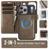 2-in-1 Magnetic Magnetic Detachable Wallet Case for iPhone 17/17 Pro/17 Max/17 Air - PU Leather, Card Slots, MagSafe Charging, 360° Protection