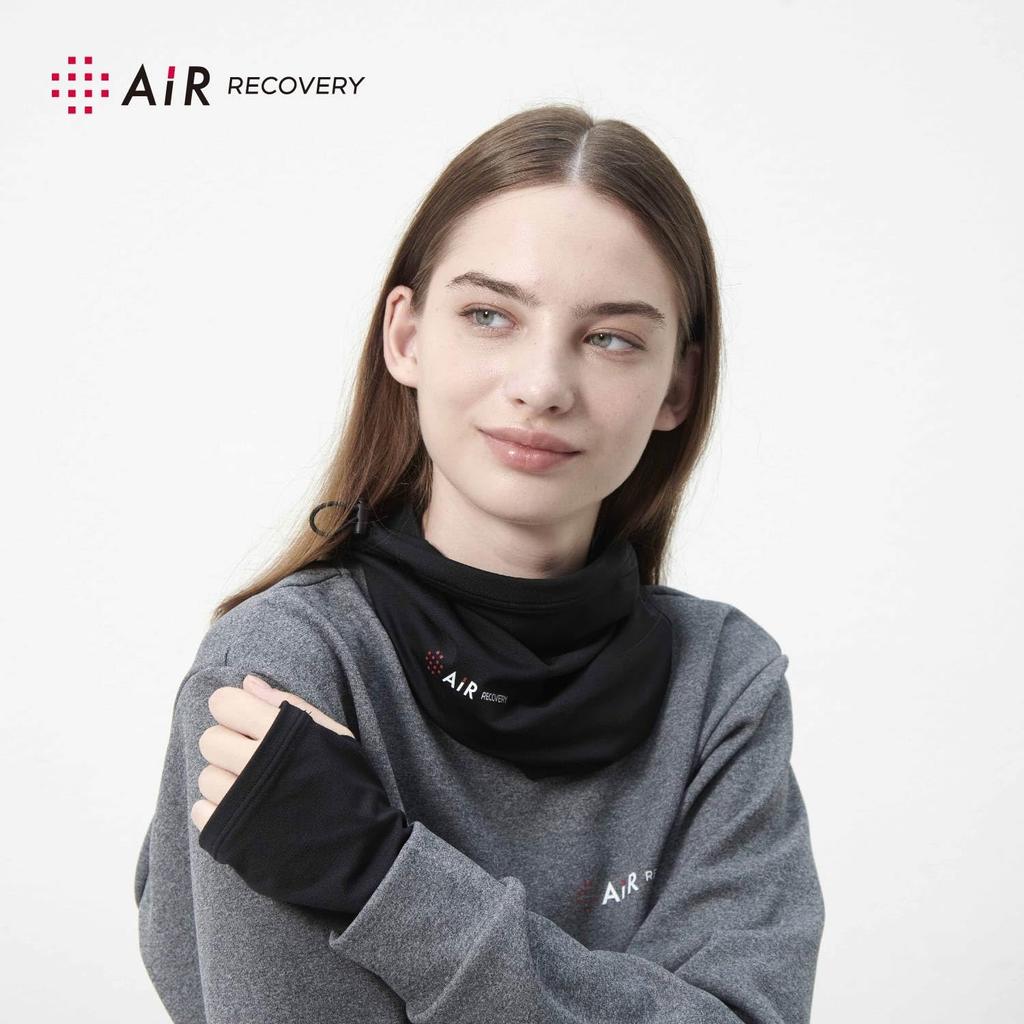 Nishikawa Air Recovery Sleep Techwear Neck Warmer, 27x26cm, Made In Japan, Black, PS94430081