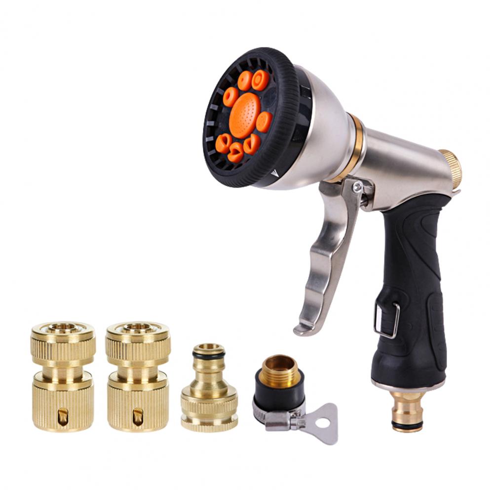 Sturdy Hose Nozzle Durable Garden Hose Sprayer Heavy Duty Metal Hose Nozzle with 9 Adjustable Patterns for Watering Lawn Garden