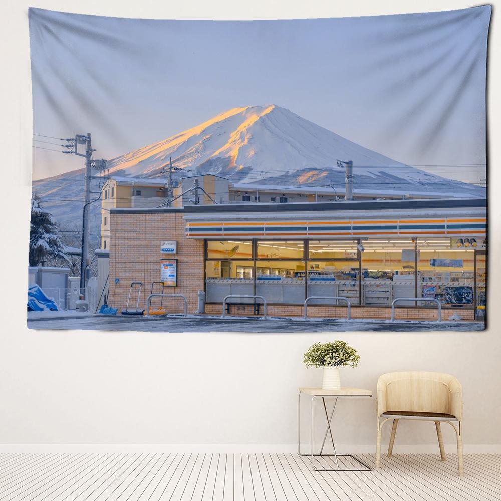 Снежная Гора Архитектура Гобелен Настенный Простой Художественный Пейзаж Богемный Стиль — фото 5