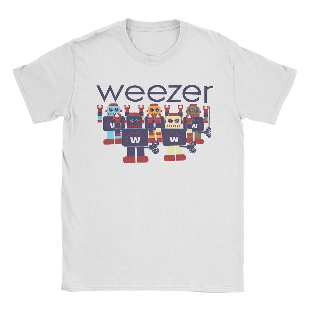 Unisexs Weezer Band T Shirt Cotton Clothes Humorous Short Sleeve Crewneck Tees Birthday Present TShirts