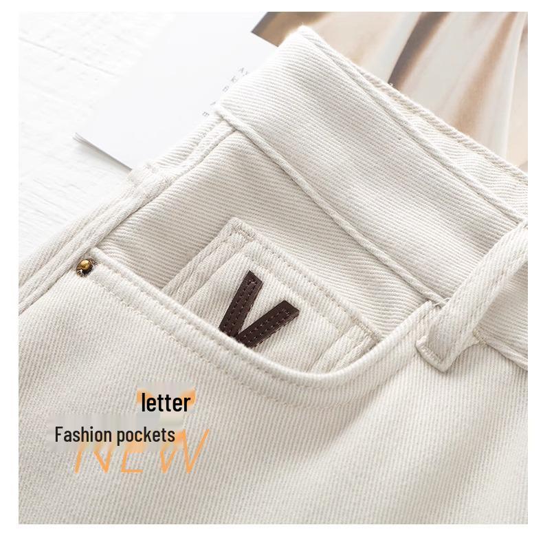 2025 Retro Yellow Plus Velvet Wide-Leg Women's Jeans: Spring & Autumn Collection