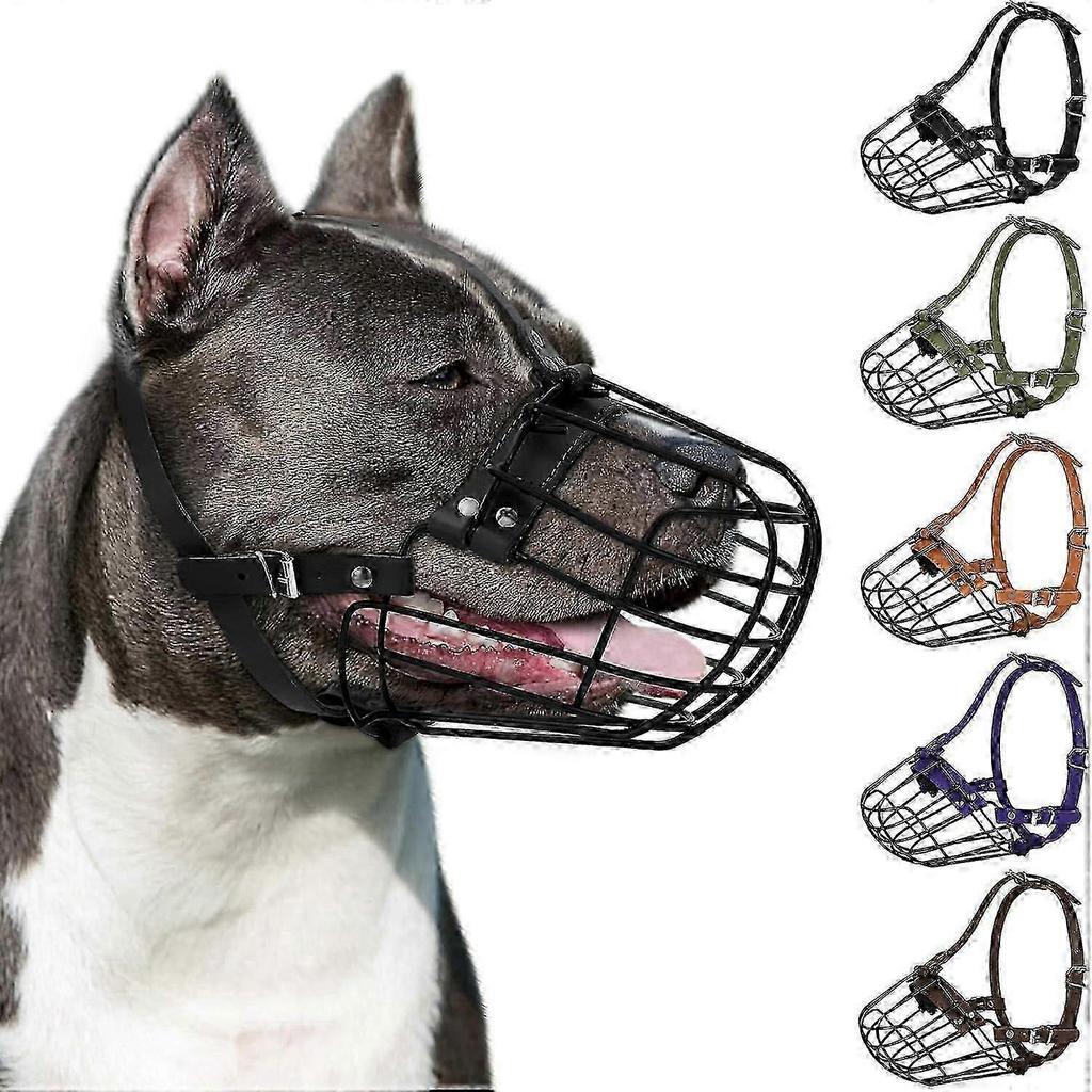 Pitbull Amstaff XX Large Dog Breathable Metal Muzzle Basket