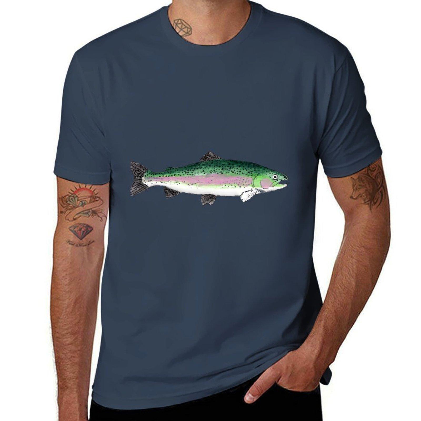 Rainbow Trout Tshirt Summer Fashion Casual Tee Shirt S