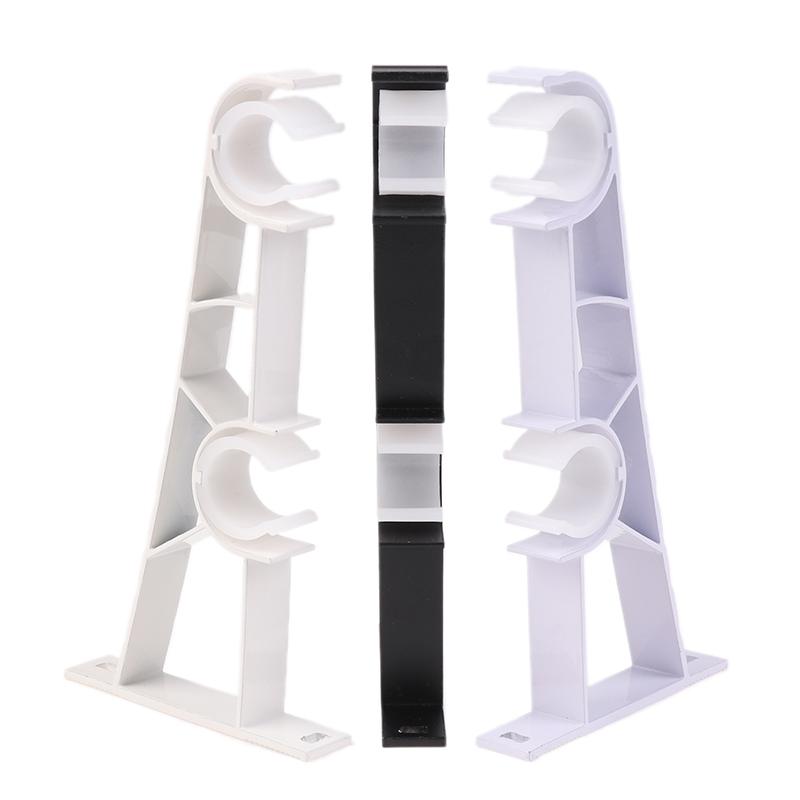 1Pc Double Curtain Rod Brackets Wall Curtain Rod Retainers Bracket Curtain Rod Hooks Aluminum Alloy Curtain Rod Window Hardware