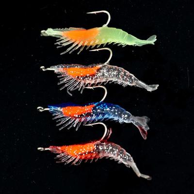 4 buc. cârlige momeli moale creveți momeli de pescuit din silicon 6 cm/3 g momeli artificiale pentru pescuit Wobbler