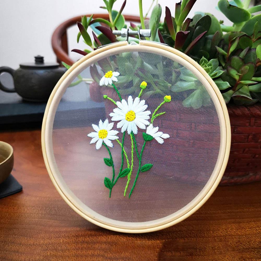 

Швейные принадлежности DIY Crafts Needle Punch Cross Stitch Kit Flower Embroidery Hoop 7