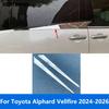 For Toyota Alphard Vellfire 2024 2025 2026 Chrome Middle Door Decoration Strip Molding Trim Sticker Accessories Car Styling