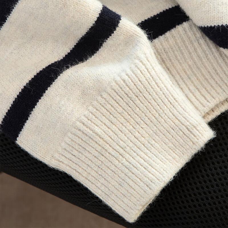 Damen Lockerer Raglanärmel Farbblock Gestreifter Strickpullover